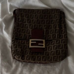 Fendi Brown Monogram cross body bag made In Italy